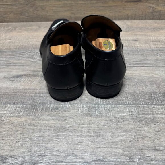 Magnanni Black Leather Loafers Men's Size 12 - Picture 3 of 7